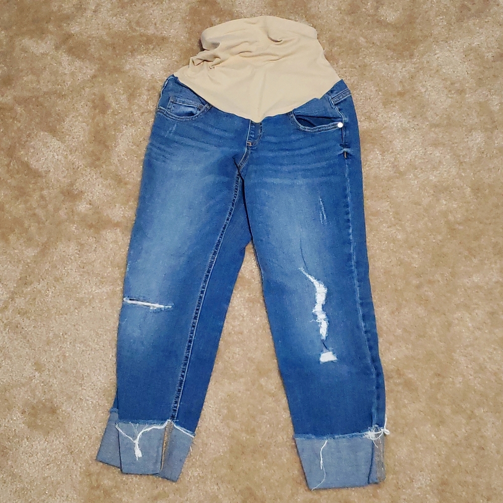 XS Indigo Blue over the belly Maternity jeans